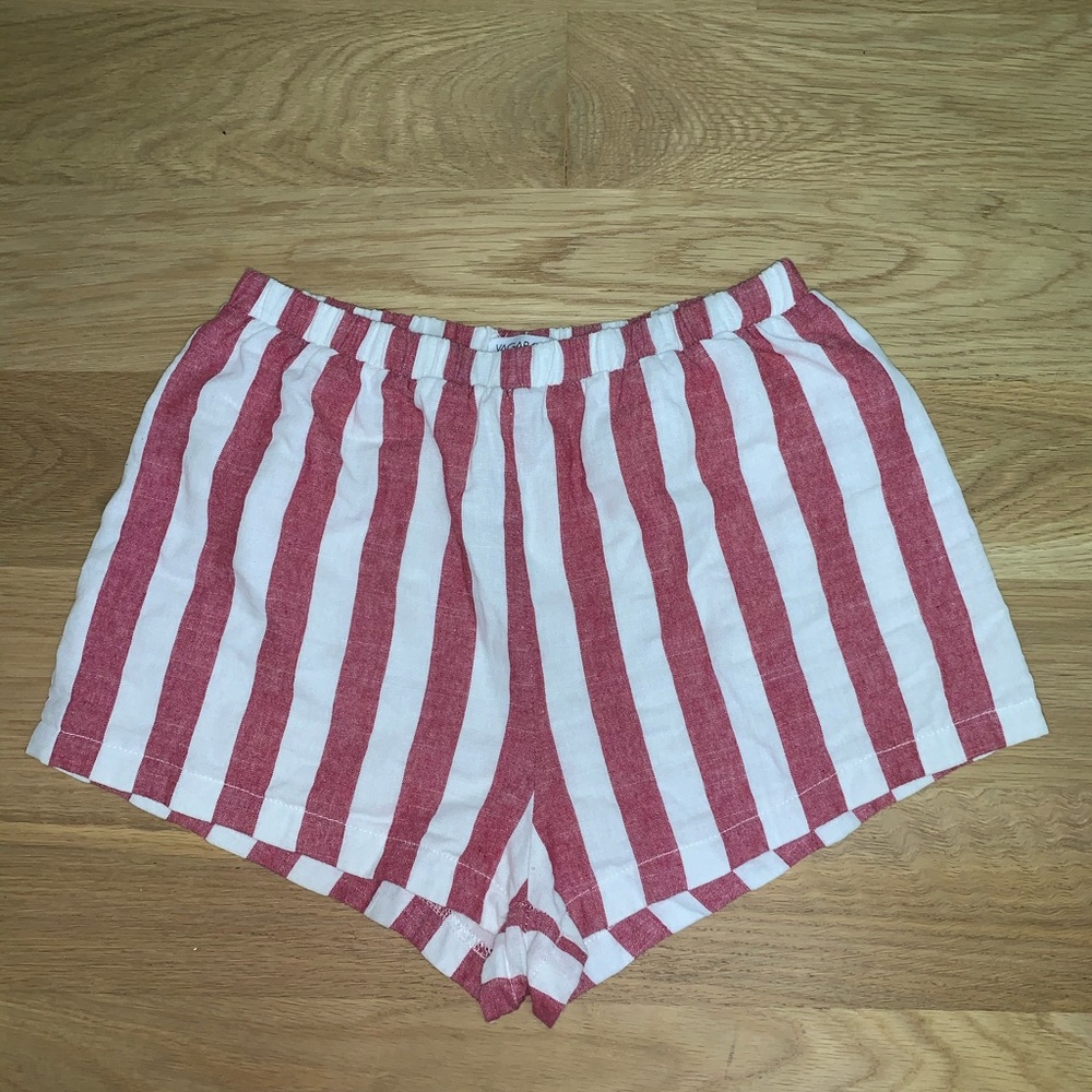 Vagabond Red and White Striped Shorts